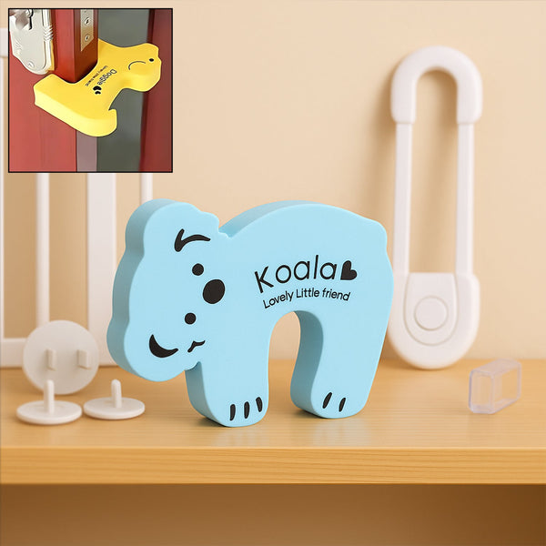 Animal Shape Door Stopper Lock Safety Guard, Kids Safety and Protection Finger Pich Door Guard, Baby Safety Cute Animal Security Door Stopper (2pc Set)