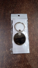 Sleek Black Round Metal Keychain (1 Pc)